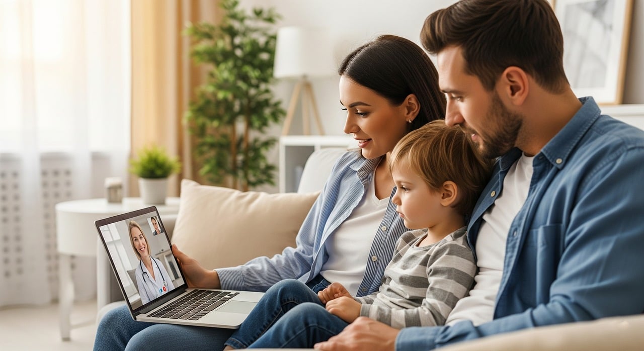 Family at home together