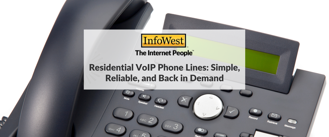 title " Residential VoIP Phone Lines: Simple, Reliable, and Back in Demand" with home phone background